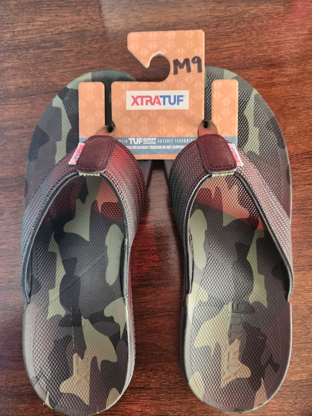 XTRATUF Men's Camo Flip-Flop Sandals - Olive Green